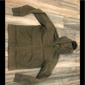 Carhartt Zip Up Hoodie Women’s L Green Faded.
has that nice faded look